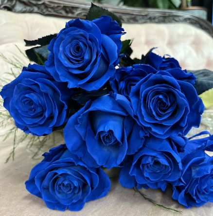 Brilliantly Blue Roses by the Dozen