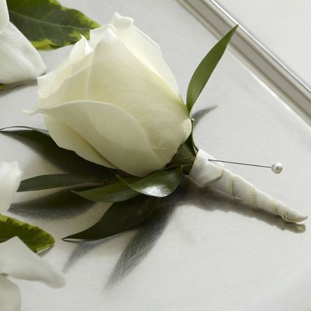 White Rose Boutonnière