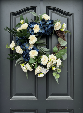 Midnight & Ivory Wreath