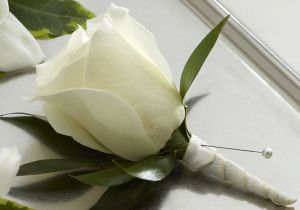 White Rose Boutonnière